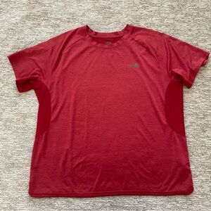 The North Face Flash Dry Performance Red Short Sleeve Tee Mens Size XL Mesh Back